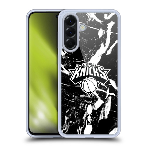NBA New York Knicks Black Marble Soft Gel Case for Samsung Galaxy A56 5G