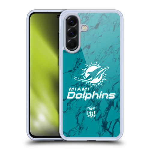 NFL Miami Dolphins Graphics Coloured Marble Soft Gel Case for Samsung Galaxy A56 5G