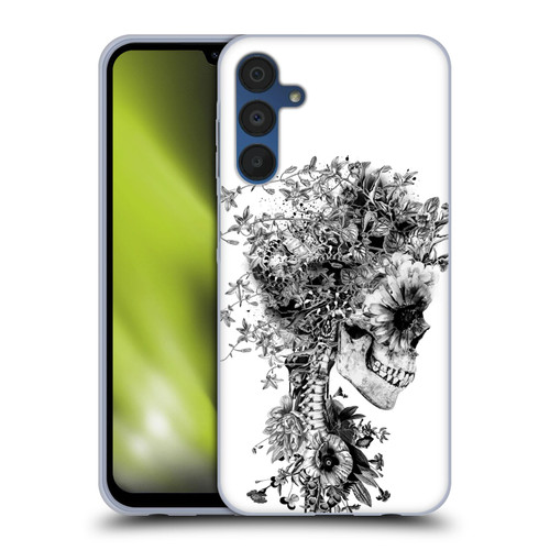 Riza Peker Skulls 6 Black And White Soft Gel Case for Samsung Galaxy A15 & MagSafe
