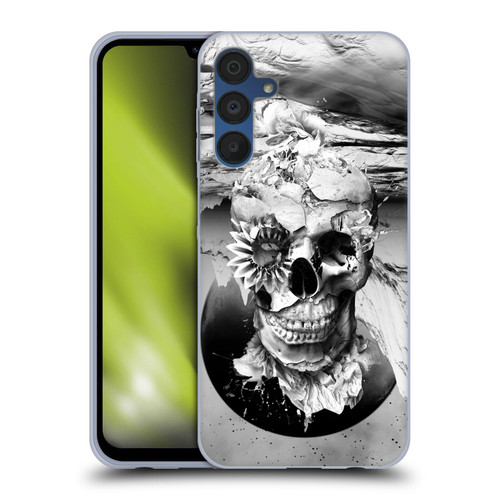 Riza Peker Skulls 6 Black And White 2 Soft Gel Case for Samsung Galaxy A15 & MagSafe