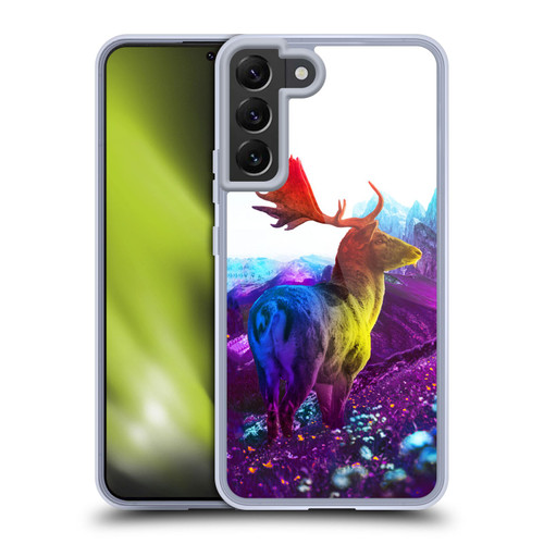 Dave Loblaw Animals Purple Mountain Deer Soft Gel Case for Samsung Galaxy S22+ 5G & MagSafe