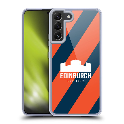 Edinburgh Rugby Logo Art Diagonal Stripes Soft Gel Case for Samsung Galaxy S22+ 5G & MagSafe