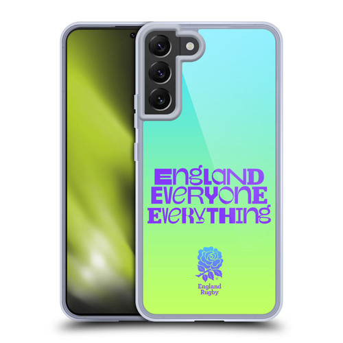England Rugby Union This Rose Means Everything Slogan in Cyan Soft Gel Case for Samsung Galaxy S22+ 5G & MagSafe
