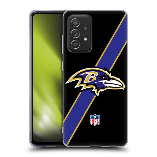 NFL Baltimore Ravens Logo Stripes Soft Gel Case for Samsung Galaxy A52 / A52s / 5G (2021)