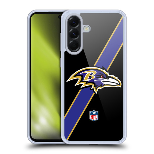 NFL Baltimore Ravens Logo Stripes Soft Gel Case for Samsung Galaxy A56 5G