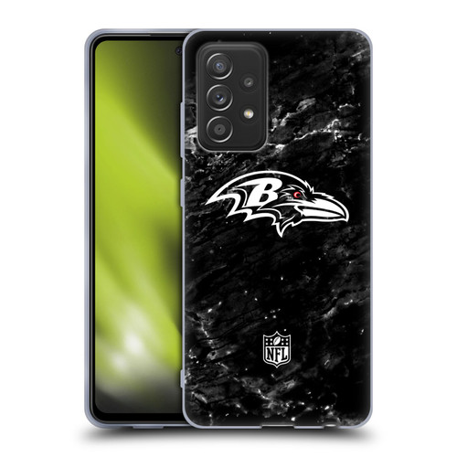 NFL Baltimore Ravens Artwork Marble Soft Gel Case for Samsung Galaxy A52 / A52s / 5G (2021)