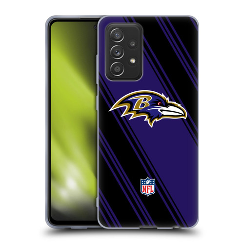 NFL Baltimore Ravens Artwork Stripes Soft Gel Case for Samsung Galaxy A52 / A52s / 5G (2021)