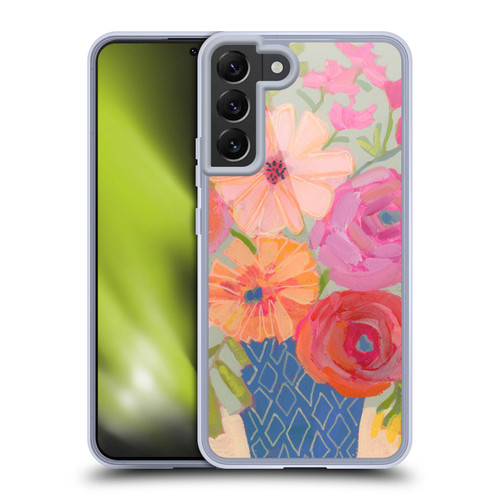 Suzanne Allard Floral Graphics Blue Diamond Soft Gel Case for Samsung Galaxy S22+ 5G & MagSafe