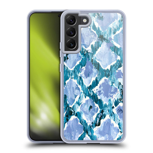 Haley Bush Pattern Painting Blue Diamond Soft Gel Case for Samsung Galaxy S22+ 5G & MagSafe