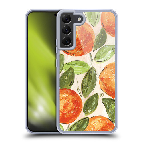 Haley Bush Pattern Painting Orange Splash Soft Gel Case for Samsung Galaxy S22+ 5G & MagSafe