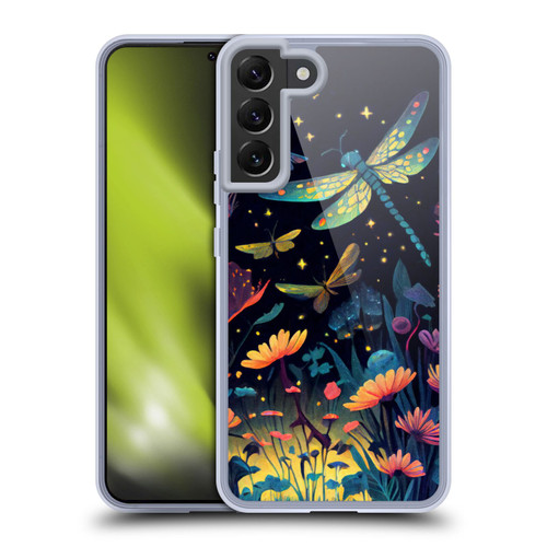 JK Stewart Art Dragonflies In Night Garden Soft Gel Case for Samsung Galaxy S22+ 5G & MagSafe