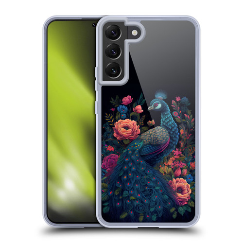 JK Stewart Graphics Peacock In Night Garden Soft Gel Case for Samsung Galaxy S22+ 5G & MagSafe