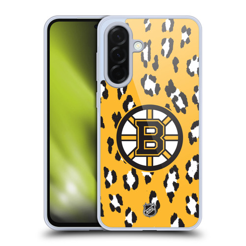 NHL Boston Bruins Leopard Pattern Soft Gel Case for Samsung Galaxy A36 5G