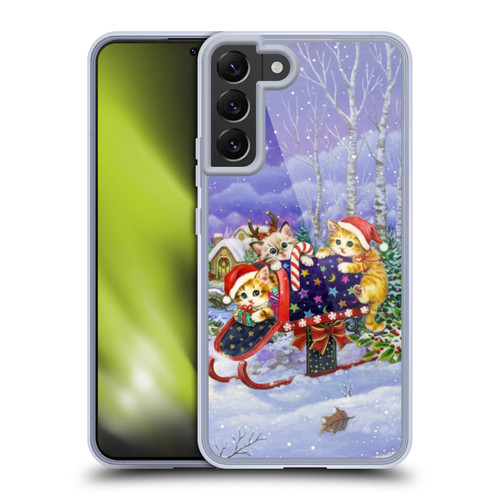 Kayomi Harai Graphic Art Christmas Cats Mailbox Soft Gel Case for Samsung Galaxy S22+ 5G & MagSafe
