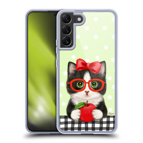 Kayomi Harai Graphic Art Teacher Cat With Apple Soft Gel Case for Samsung Galaxy S22+ 5G & MagSafe