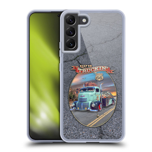 Larry Grossman Retro Collection Keep on Truckin' Rt. 66 Soft Gel Case for Samsung Galaxy S22+ 5G & MagSafe