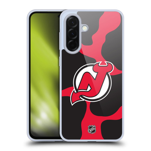 NHL New Jersey Devils Cow Pattern Soft Gel Case for Samsung Galaxy A36 5G