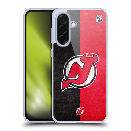 NHL New Jersey Devils Half Distressed Soft Gel Case for Samsung Galaxy A36 5G