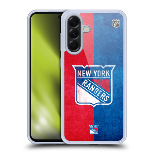 NHL New York Rangers Half Distressed Soft Gel Case for Samsung Galaxy A56 5G