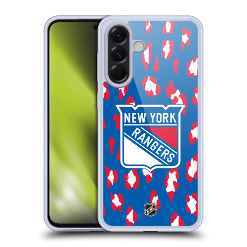 NHL New York Rangers Leopard Pattern Soft Gel Case for Samsung Galaxy A56 5G