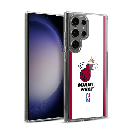 NBA Miami Heat Logo White Design Soft Gel Case for Samsung Galaxy S23 Ultra 5G & MagSafe
