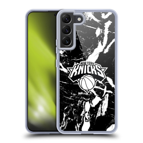 NBA New York Knicks Black Marble Soft Gel Case for Samsung Galaxy S22+ 5G & MagSafe