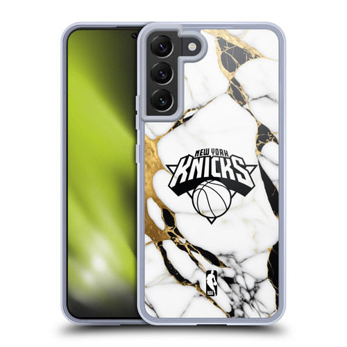 NBA New York Knicks White Marble Soft Gel Case for Samsung Galaxy S22+ 5G & MagSafe