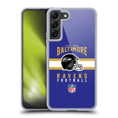 NFL Baltimore Ravens Graphics Helmet Typography Soft Gel Case for Samsung Galaxy S22+ 5G & MagSafe