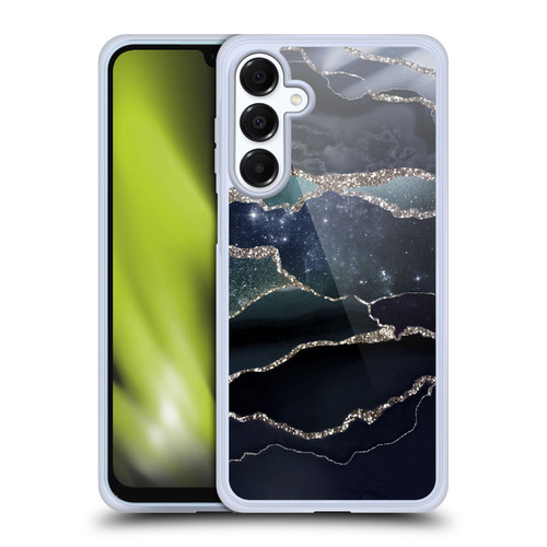 UtArt Dark Night Marble Silver Midnight Sky Soft Gel Case for Samsung Galaxy A16 5G & MagSafe