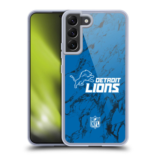 NFL Detroit Lions Graphics Coloured Marble Soft Gel Case for Samsung Galaxy S22+ 5G & MagSafe