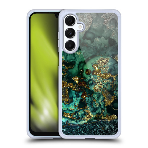 UtArt Malachite Emerald Gold And Seafoam Green Soft Gel Case for Samsung Galaxy A16 5G & MagSafe