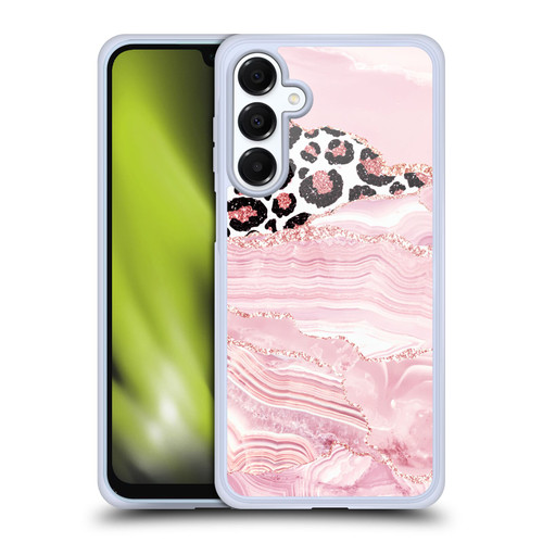 UtArt Wild Cat Marble Pink Glitter Soft Gel Case for Samsung Galaxy A16 5G & MagSafe