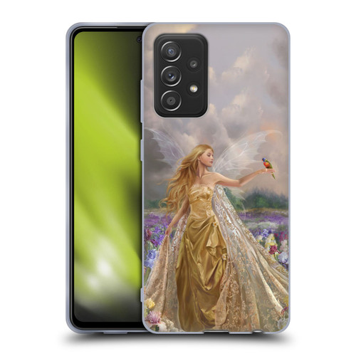 Nene Thomas Deep Forest Gold Angel Fairy With Bird Soft Gel Case for Samsung Galaxy A52 / A52s / 5G (2021)