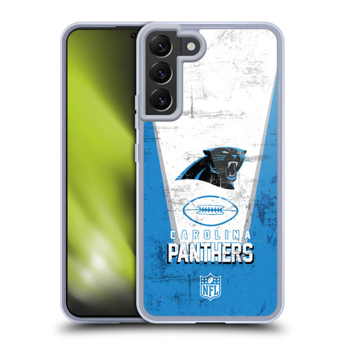 NFL Carolina Panthers Logo Art Banner Soft Gel Case for Samsung Galaxy S22+ 5G & MagSafe
