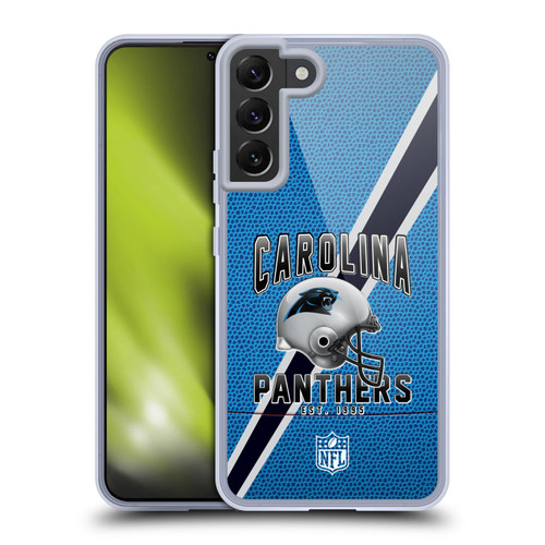 NFL Carolina Panthers Logo Art Football Stripes Soft Gel Case for Samsung Galaxy S22+ 5G & MagSafe