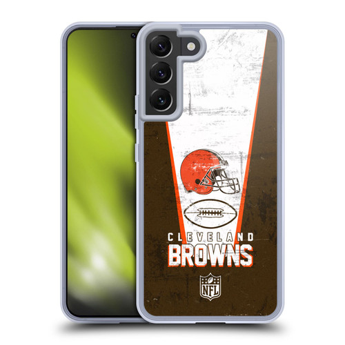 NFL Cleveland Browns Logo Art Banner Soft Gel Case for Samsung Galaxy S22+ 5G & MagSafe