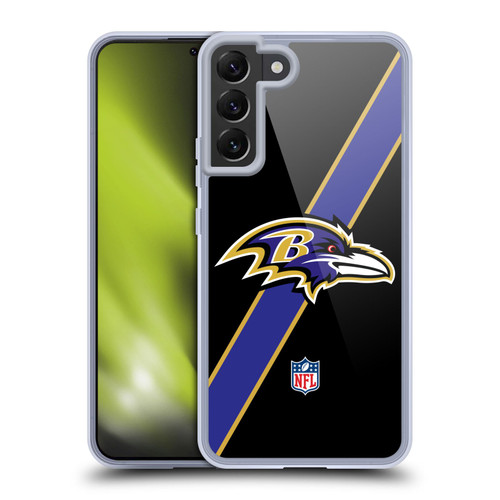 NFL Baltimore Ravens Logo Stripes Soft Gel Case for Samsung Galaxy S22+ 5G & MagSafe