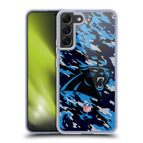 NFL Carolina Panthers Logo Camou Soft Gel Case for Samsung Galaxy S22+ 5G & MagSafe