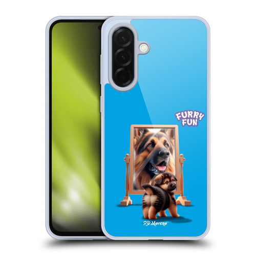 P.D. Moreno Furry Fun Artwork German Shepherd Mirror Soft Gel Case for Samsung Galaxy A36 5G