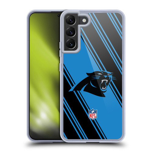 NFL Carolina Panthers Artwork Stripes Soft Gel Case for Samsung Galaxy S22+ 5G & MagSafe