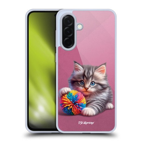 P.D. Moreno Play Cat Artwork Spikey Ball Soft Gel Case for Samsung Galaxy A36 5G