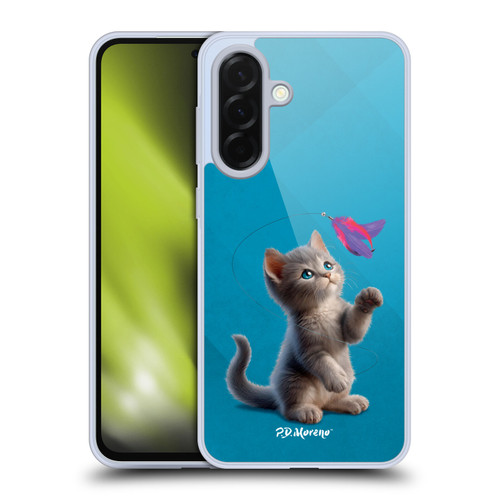 P.D. Moreno Play Cat Artwork Toy Feather Soft Gel Case for Samsung Galaxy A36 5G