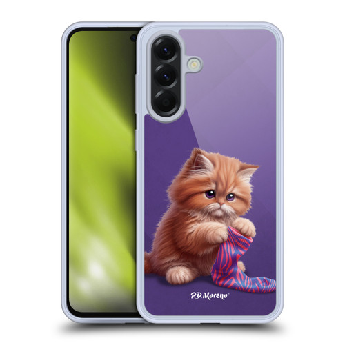 P.D. Moreno Play Cat Artwork Colorful Sock Soft Gel Case for Samsung Galaxy A56 5G