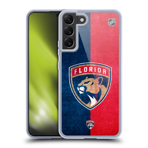 NHL Florida Panthers Half Distressed Soft Gel Case for Samsung Galaxy S22+ 5G & MagSafe