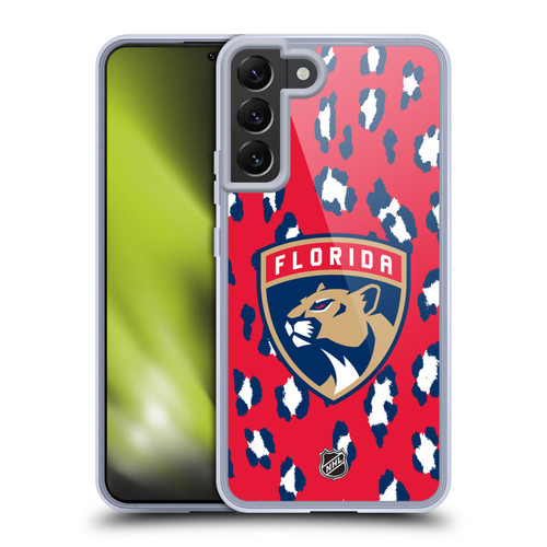 NHL Florida Panthers Leopard Pattern Soft Gel Case for Samsung Galaxy S22+ 5G & MagSafe