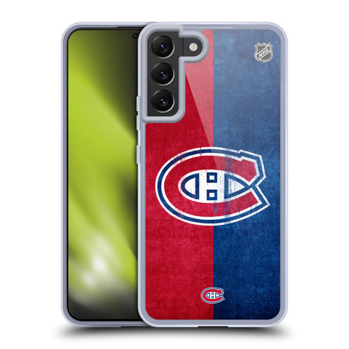 NHL Montreal Canadiens Half Distressed Soft Gel Case for Samsung Galaxy S22+ 5G & MagSafe