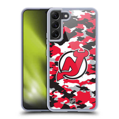 NHL New Jersey Devils Camouflage Soft Gel Case for Samsung Galaxy S22+ 5G & MagSafe