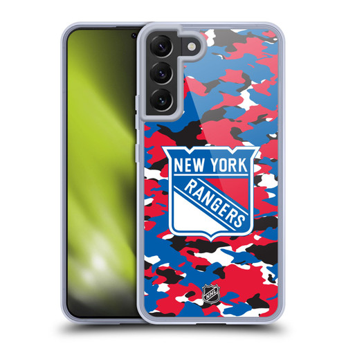 NHL New York Rangers Camouflage Soft Gel Case for Samsung Galaxy S22+ 5G & MagSafe
