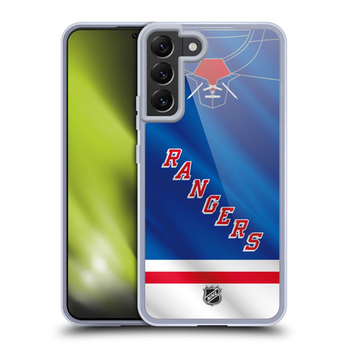 NHL New York Rangers Jersey Soft Gel Case for Samsung Galaxy S22+ 5G & MagSafe