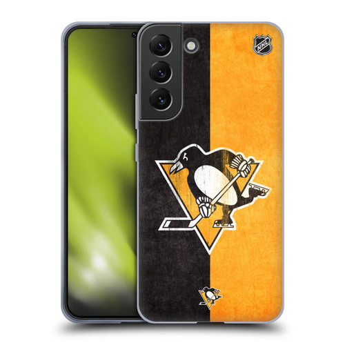 NHL Pittsburgh Penguins Half Distressed Soft Gel Case for Samsung Galaxy S22+ 5G & MagSafe